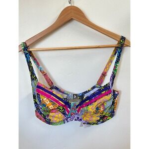 Lise Charmel Venezia Artiste Multicolor Patchwork Bikini Top US 36G ABA3508G NEW